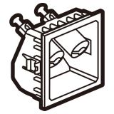 奧特_方型_一位音響插座模塊_2個連接頭__2M_45*45_金屬鎂色