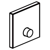 奧特_方型_F型電視插座模塊_2M_白色