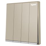 羅格朗開(kāi)關(guān)插座 逸景零售 米蘭金鑲銀邊 四位單控開(kāi)關(guān) 四開(kāi)單控 10AX