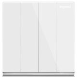 羅格朗酒店客控 逸景 玉蘭白 四位復位開關 四開 帶銀條帶LED 12V