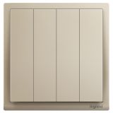 羅格朗開關插座 朗淳 米蘭金 四位雙控 四開雙控開關 10AX