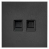 羅格朗酒店客控 六類電腦插電話插功能件，深灰色