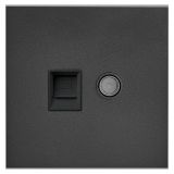 羅格朗酒店客控 六類電腦插電視插功能件，深灰色