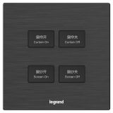 羅格朗酒店客控 E5 拉絲黑 四位12V干接點開關 四開