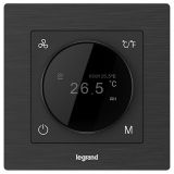 羅格朗酒店客控 E4 拉絲黑 旋鈕型RS485三合一溫控器