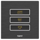 羅格朗酒店客控 E6 拉絲黑 三位RS485開關 三開