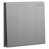 羅格朗開關插座 淳逸 深砂銀 四位雙控開關 四開雙控 10AX