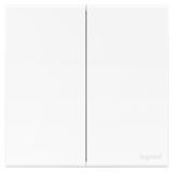 羅格朗開關(guān)插座 畫采 陶瓷白 二位中途摯開關(guān) 10AX