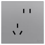 羅格朗開關插座 畫采 深砂銀 連體二三插座（斜五孔） 斜五孔插座 10A