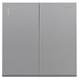 羅格朗開關插座 型悅 深砂銀 二位單控帶熒光開關 二開單控 10AX