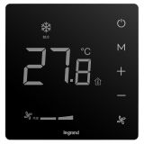 羅格朗開關插座 朗淳 鏡面黑 空調溫控器