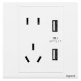 羅格朗開關插座 朗淳 玉蘭白 帶二三插USB充電插座 五孔USB