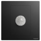 羅格朗開關插座 朗淳 碳素黑 帶零線和集控端人體感應開關 200W