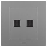 羅格朗開關插座 輕藝 深砂銀 二位電腦插（超五類）