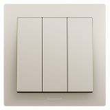 羅格朗開關插座 博蘊 粉鉑金 三位雙控開關 三開雙控 10AX