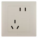 羅格朗開關插座 博蘊 粉鉑金 10A連體二三插座（斜五孔插座）