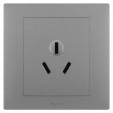 羅格朗開關插座 博蘊 深砂銀 三扁插座 三孔插座 16A