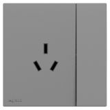 羅格朗開關插座 暢境  深砂銀 帶開關三扁插座 三孔插座 10A