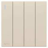 羅格朗開關插座 暢境  粉鉑金 四位單控帶指示開關 四開單控 16AX