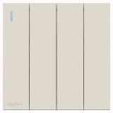 羅格朗開關插座 暢境  奶油白 四位雙控帶指示開關 四開雙控 16AX