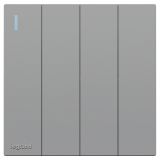 羅格朗開關插座 暢境  藝術灰 四位雙控帶指示開關 四開雙控 16AX