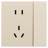 羅格朗開關插座 悅鉑  粉鉑金 帶開關連體二三插座（開關控制插座） 五孔帶開