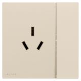 羅格朗開關插座 博駿  粉鉑金 帶開關三扁插座 三孔插座 16A