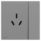 羅格朗開關插座 悅鉑  深砂銀 帶開關三扁插座 三孔插座 16A