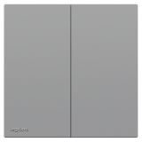 羅格朗開關插座 悅鉑  藝術灰 二位單控開關 二開單控 16AX