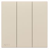 羅格朗開關插座 悅鉑  粉鉑金 三位雙控開關 三開雙控 16AX