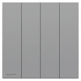 羅格朗開關插座 博駿  藝術灰 四位單控開關 四開單控 16AX