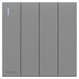 羅格朗開關插座 博駿  深砂銀 四位單控帶指示開關 四開單控 16AX