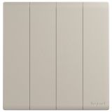 羅格朗開關插座 簡悅 粉鉑金 四位雙控開關 四開雙控 10AX