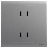 羅格朗開關插座 茗畫 深砂銀 雙聯二扁插座 四孔插座 10A