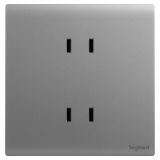 羅格朗開關插座 綺蘊 深砂銀 雙聯二扁插座 四孔插座 10A