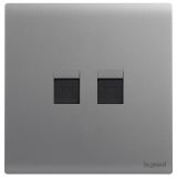 羅格朗開關插座 簡悅 深砂銀 二位電腦插