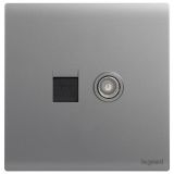 羅格朗開關插座 仕藝Pro 深砂銀 電腦（六類）電視插