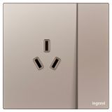 羅格朗開關插座 維翼 玫金玉 帶開關三扁插座 三孔帶開 10A