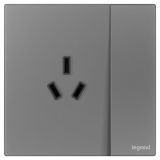 羅格朗開關插座 維翼 煙云砂（膚感PC） 帶開關三扁插座 三孔帶開 16A