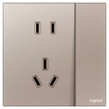 羅格朗開關插座 維翼 玫金玉 帶雙控開關連體二三插座 五孔帶開