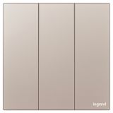 羅格朗開關插座 維翼 玫金玉 三位雙控開關 三開雙控 10AX