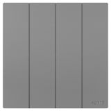 羅格朗開關插座 維翼 深砂銀 四位雙控開關 四開雙控 10AX