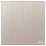 羅格朗開關插座 維翼 玫金玉 四位雙控開關 四開雙控 10AX