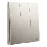 羅格朗開關插座 未萊 粉鉑金 三位單控帶LED開關 三開單控帶LED 10AX