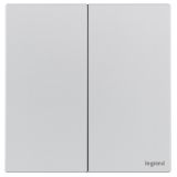 羅格朗開關(guān)插座 逸景Plus 冰點鋁 二位單控開關(guān) 二開單控 16AX