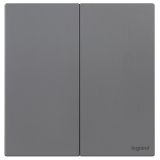 羅格朗開關(guān)插座 逸景Plus 沉灰鋁 二位單控開關(guān) 二開單控 16AX