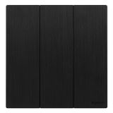 羅格朗開關(guān)插座 逸景Plus 拉絲黑 三位單控開關(guān) 三開單控 10AX