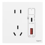 羅格朗開關插座 仕典Plus 陶瓷白 帶二三插Type A+C USB充電插座 45W