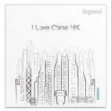 羅格朗開關插座 仕典 個性噴繪 愛國 一位雙控 一開雙控帶熒光開關 16AX