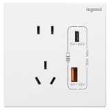 羅格朗開關插座 逸景 玉蘭白 30W Type A+C USB充電五孔插座